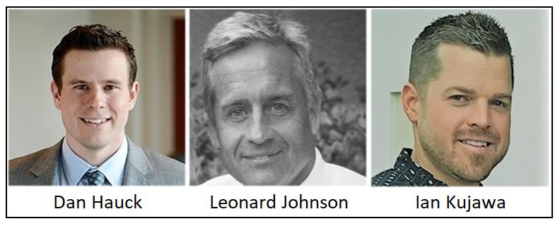 headshots of leonard johnson, dan hauck, and ian kujawa